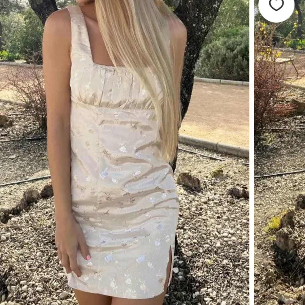 Jacquard front slit dress
